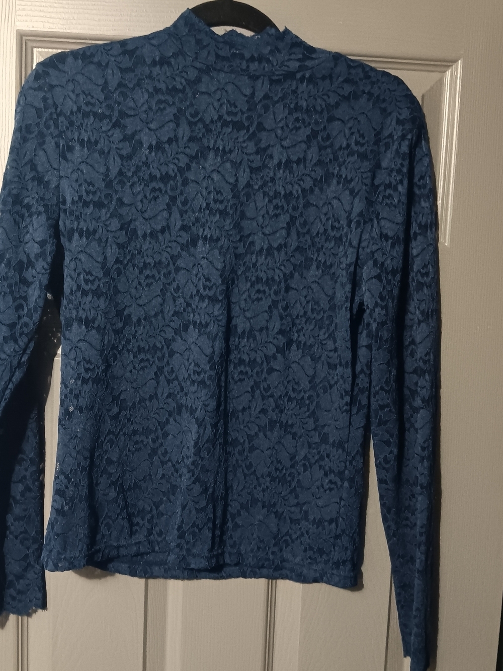 Long Sleeve Lace Top in Deep Blue